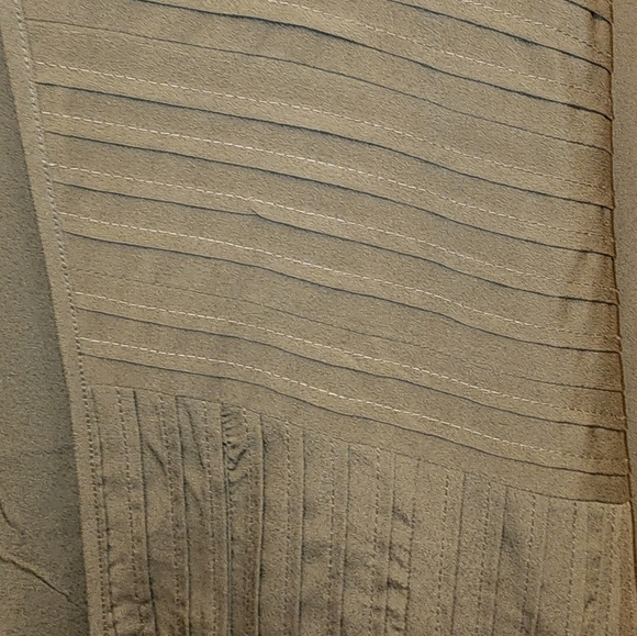 Chicós Cardigan Open Front Olive Green Pleats Size  2 Md - Picture 3 of 5